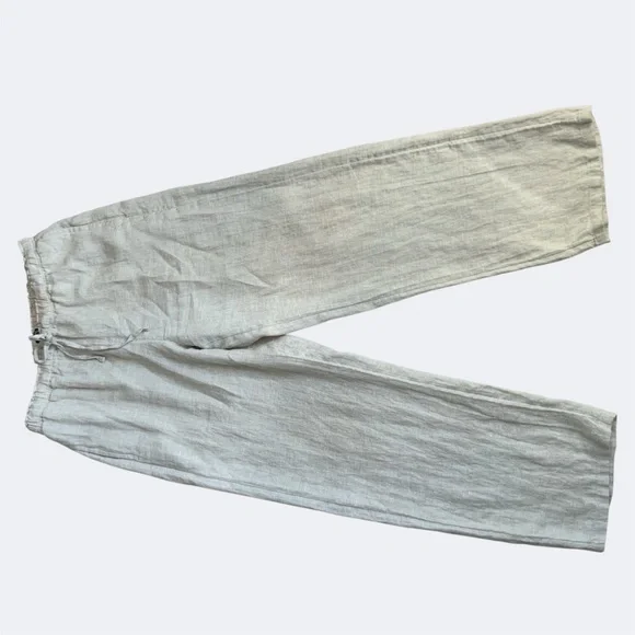 J Crew Soleil Linen Pull On Drawstring Waist Pant Flax SZ XS - Picture 9 of 14